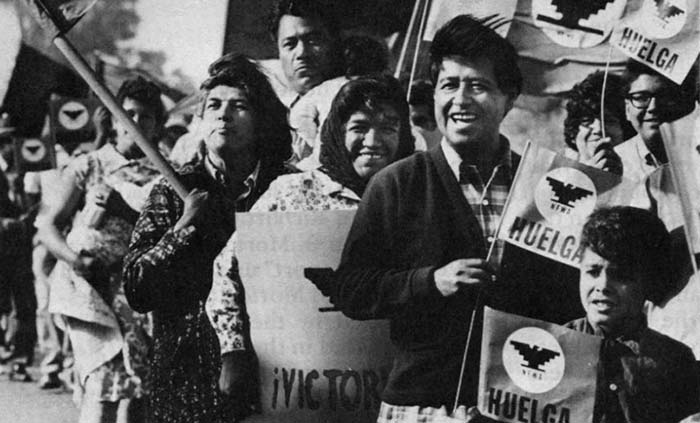 Cesar Chavez on a 1965 UFW Picket Line